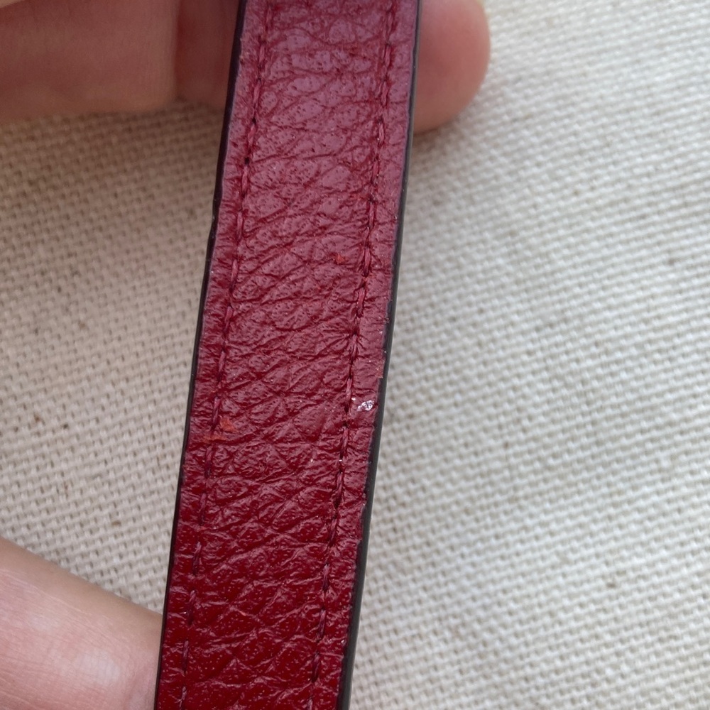 Coach dark red pebble leather purse shoulder strap gold hardware - Picture 3 of 4